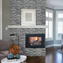 1 Rolle graues Ziegelstein-Tapete zum Abziehen und Kleben, selbstklebende abnehmbare PVC Vintage Ziegelstein-Kontakttapete mit Faux-Textur, Wohndekoration für Schlafzimmer, Badezimmer, Küche, Büro, Wohnzimmer, Möbel, Wanddekoration