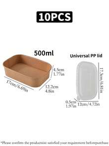10/5/1 件/套 一次性纸质食品储存盒，带透明 PP 盖，防尘防虫，外卖午餐盒，餐厅外卖盒，家用烧烤，早餐，面包，零食服务盒，冰箱食品储存容器，纸质材料，防漏，户外野餐盒，适用于家庭厨房，餐厅，旅行