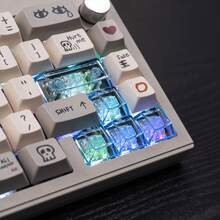 Juego de 10 teclas complementarias en rojo/rosa/azul para teclados mecánicos con teclas Espacio y Esc. - Multicolor - Ver 9