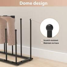 AutoFu Iron Welly Boot Rack Stand 6 Pairs Shoe Holder Organizer Wellies, Free Standing Shoe Racks - Black Metal Boot Rack, Boot Dryer, Shoe Organizer For Dorm Room, Entryway - Black - View 5