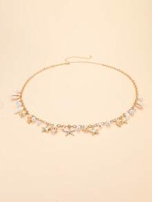 Cuiwrgrs 1pc Ocean Beach Holiday Shell Faux Pearl Waist Chain, Gentle Temperament Design, Suitable For Beach Holiday Women Summer Wear & Gifts - Gold - View 7
