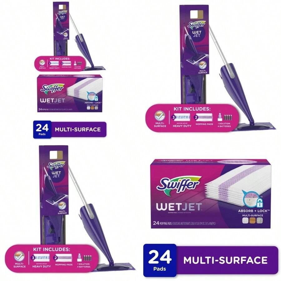 WetJet Mop Starter Kit  WetJet Multi Surface Mopping Pad Refills - 肉凍 - 查看 1