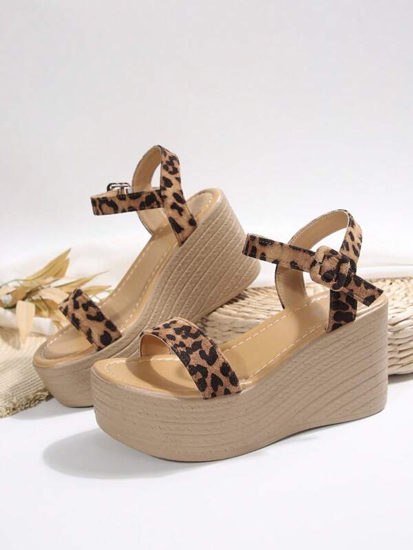 Wide Fit Women Summer Platform Thick Sole Wedge Sandals, High Heel Waterproof Chunky Sole Strap Casual Dress Vacation Sandals