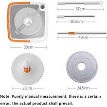 Mop And Bucket Set, Easy-To-Use Spin Mop With Separate Dirty Water System, Deep-Cleaning Mops For Floors, Versatile Mops For Walls (4 Thick Mop Pads) - 白色 - 查看 3