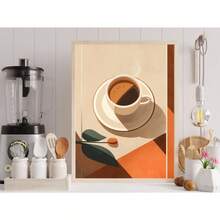 1pc Gift Terracotta Morning Vibe Coffee Wall Arts Printable Wall Arts Digital Coffee Print Vintage Coffee Posters Boho Decor No Frame - Multicolor - View 4