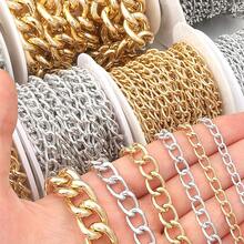 5m/Rotolo Catena a maglie in lega di alluminio di varie dimensioni, leggera, resistente alla corrosione, per bracciali, collane, orecchini, creazione di gioielli fai-da-te - Catena in alluminio - Visualizzare 14