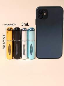 5 件 0.17 盎司迷你香水雾化器，底部填充旅行便携式香水喷雾瓶，香水香味泵盒，香水空喷雾瓶，适合旅行和外出