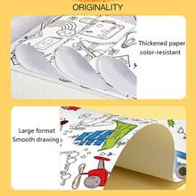 5 Cuộn Giấy Vẽ Doodle, Cuộn Giấy Vẽ Siêu Dài, Cuộn Graffiti, Có Thể Cắt Được, Thích Hợp Để Tô Màu Và Vẽ Tranh, Quà Tặng Năm Mới, Quà Tặng Halloween & Giáng Sinh - trắng - Xem 7