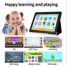 Máy tính bảng trẻ em 7 inch, RAM 4GB + ROM 64GB, bộ xử lý lõi tứ 1.3GHz, hệ điều hành Android 13, chip MTK8321, màn hình IPS HD 1280x800, camera kép 2MP+5MP, pin 4000mAh, WiFi, chức năng kiểm soát của phụ huynh và trò chơi giáo dục, chất liệu nhựa ABS + silicon (Bao gồm: Hộp đựng, cáp dữ liệu, sách hướng dẫn, bộ chuyển đổi OTG, đầu đọc thẻ) - Nhiều màu - Xem 6