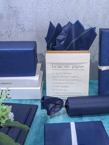 50 tờ giấy mỏng màu xanh dương 20"x14", túi quà tặng ngày Valentine, giấy gói quà chống thấm nước màu trơn mờ, giấy gói quà mỏng màu hồng, thích hợp cho sinh nhật, tiệc cưới, trang trí tiệc cưới, đồ thủ công tự làm ngày lễ. - xanh đậm - Xem 6