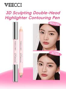 VEECCI 双头荧光笔修饰笔自然持久女款阴影棒立体感 - 粉色 - 查看 1