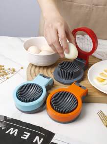 1 pieza de Rebanador de huevos multifuncional, cortador de huevos, rebanador de fresas, apto para huevos hervidos, frutas y verduras, accesorio de cocina, disponible en varios colores