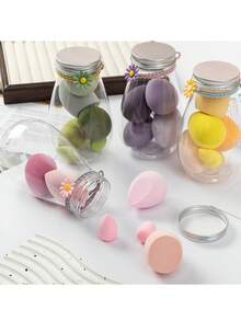 6 件奶茶瓶美妆蛋超柔软罐装海绵粉扑旅行装清洁卫生化妆蛋套装，便携式旅行装粉扑 PET 瓶美妆蛋，海绵粉扑奶茶罐，化妆，便宜，房间装饰，梳妆台，旅行，卧室，化妆配件，粉扑，化妆搅拌器，粉扑，化妆海绵 - 彩色 - 查看 3