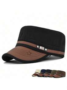 1 pièce Casquette de baseball unisexe couleur unie avec motif lettre, casquette snapback polyester polyvalente pour les activités de plein air et le port quotidien