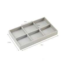 1 Stück / 6 Stück grau Flanell Tablett Schmuckablage, Samt Schmuck Präsentationsständer, stapelbares luxuriöses Schmuckstativ, tragbare Ring Ohrring Halskette Aufbewahrungsbox, Schmuckbox Zubehör, Haarbeutel, Tablett Dekoration, Tablett Haaraccessoires für Frauen Aufbewahrungsorganizer, Reiseessenziale, Geschenk