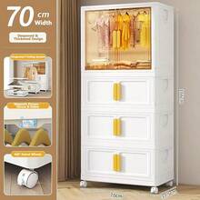 5/4/3/2/1 Layer No Assembly Required Adult Baby Wardrobe Simplemess Children Clothes Storage Cabinet Plastic Organizer Foldable - Multicolor - View 12