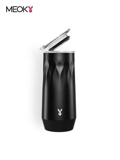 9oz 无柄双层隔热香槟杯带盖 - 采用真空隔热不锈钢制成，不易破碎，可重复使用鸡尾酒香槟敬酒杯，是送给朋友、家人、圣诞节、生日的绝佳礼物