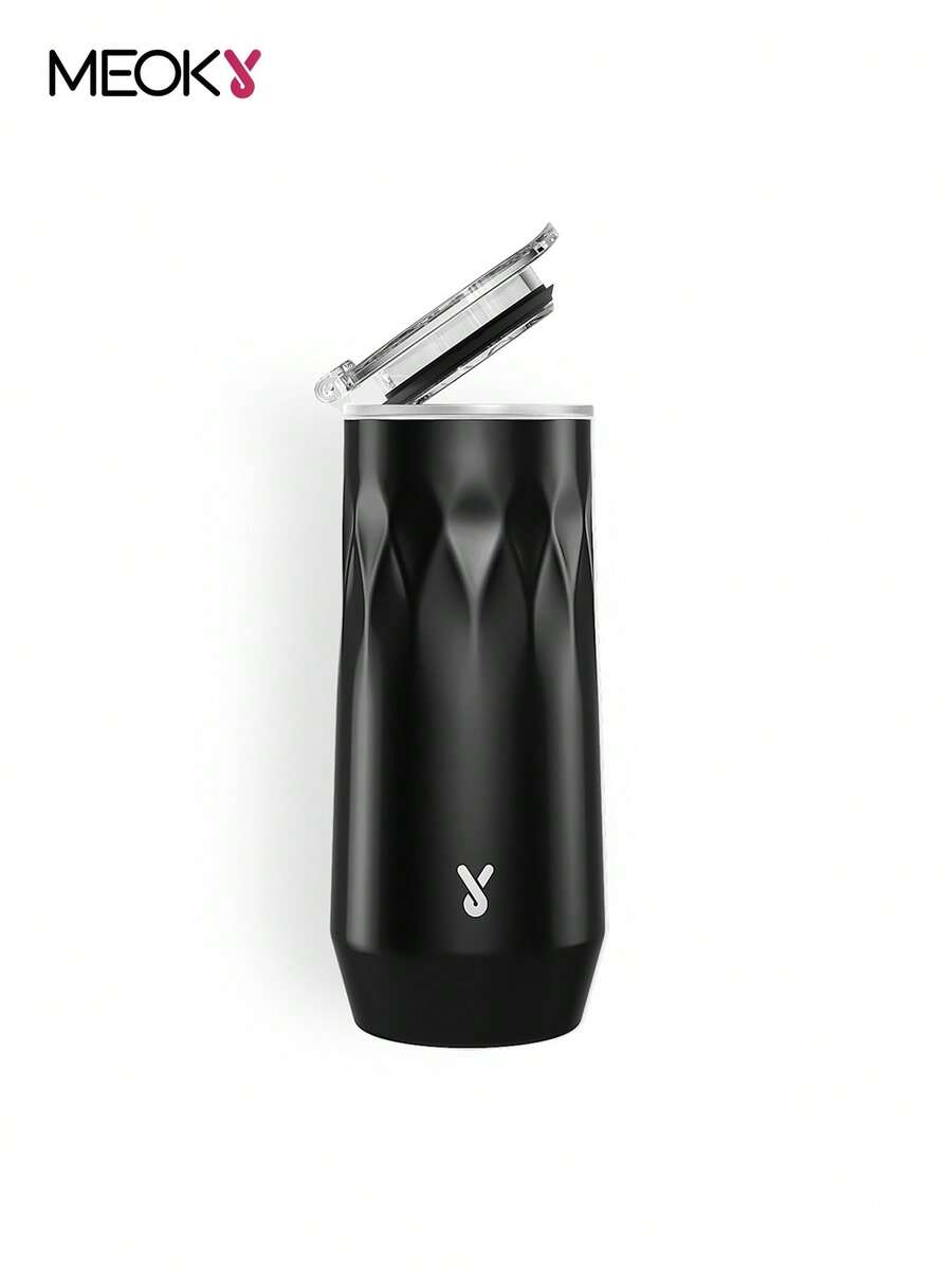 9oz 无柄双层隔热香槟杯带盖 - 采用真空隔热不锈钢制成，不易破碎，可重复使用鸡尾酒香槟敬酒杯，是送给朋友、家人、圣诞节、生日的绝佳礼物 - 黑色 - 查看 1