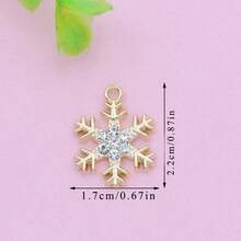 10pcs Gold Color Snowflake Christmas Charm For Jewelry Making Necklace Earrings Bracelet Accessories DIY - Snowflake - View 4