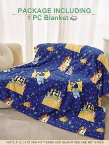 Bluey 法兰绒毯 - 非常适合房间装饰，超级柔软轻盈，卡通印花，图案为 Bluey 抛掷气球和星空 Bluey，居家使用、日常使用皆宜，是送给朋友、家人或自己的生日礼物，舒适保暖，柔软易打理，可爱风格，Bluey 流苏毯，卡通主题图案，秋季装饰、房间装饰、返校季、学习用品。注意：28*39 英寸 - 非常小巧