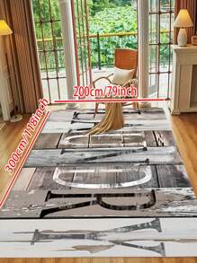 1/2pcs Laundry Wood Grain Design Pattern Floor Mat - Non Slip Laundry Blanket - Fashionable Letter Printed Mat - Soft Machine Washable, Home Decor Blanket, Best Gift, Laundry Decor Blanket