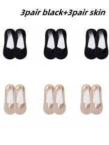 6 Pairs Women Solid Soft Lightweight Low Cut No Show Socks, Comfortable Low Ankle Socks, Candy Colors Invisible Socks, Ladies Compression Socks