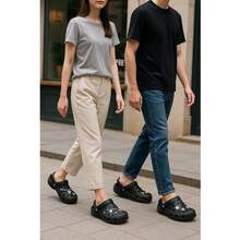 **Yvate Babucha Flip Flop 100% EVA Perforated, With Random Star Pendants, Chain And Others – Light And Comfortable**Black - Black - View 7