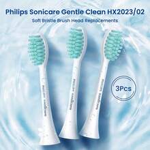 3Pcs Replacement Brush Heads Compatible With Philips Sonicare 2000 Series Gentle Clean Type - White - View 1