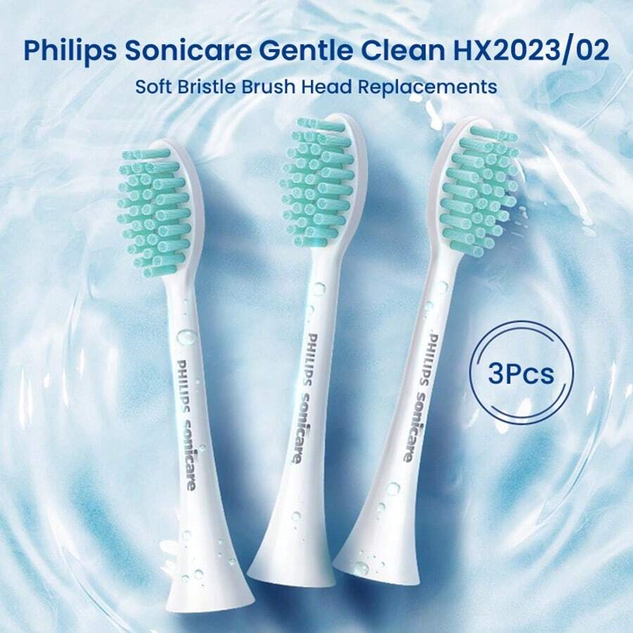 3Pcs Replacement Brush Heads Compatible With Philips Sonicare 2000 Series Gentle Clean Type - White - View 1