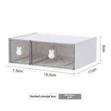 Desktop Cosmetics Storage Rack, Makeup Organiser,Drawer Organiser,Rabbit Stationery Storage Box, Desktop Drawer Storage Box, Stackable Drawer Storage Box, Rabbit-Style Drawer Storage Box, Multifunctional Organizer For Office And Dresser, Suitable For Space-Saving Design Of Family Dormitory Desk At The Entrance Of Hair Accessories, Stationery And Jewelry Bedroom Living Room.