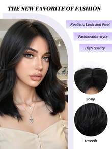 Tóc giả dài 16 inch màu đen, kiểu rẽ ngôi giữa, tóc xoăn dài, phù hợp cho nữ giới sử dụng hàng ngày, dự tiệc, cosplay, du lịch, họp mặt gia đình, cũng là món quà tuyệt vời cho Ngày của Mẹ, Halloween, Giáng sinh hoặc bạn gái. - màu đen - Xem 8