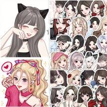 66pcs Anime Stickers - 60pcs Cute Anime Girl Stickers | Cartoon First Love Girl Stickers, Suitable For Phone Cases, Desktops, Cups, Glass And Other Decorations - Mixing Colors - View 1