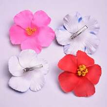 Pinzas para el cabello con flores hawaianas, pinzas para el cabello con flor de ciruelo de espuma, decoraciones de fiesta hawaiana, ropa para playa y piscina, artículos para fiesta hawaiana, accesorios para novia y boda