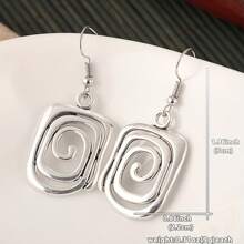 1 Pair Of Elegant Retro Vortex Hanging Earrings - Perfect For Parties And Special Occasions