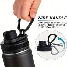 30 Oz Pink Stainless Steel Vacuum Insulated Water Bottle, Sweat-Proof Wide Mouth Cup With Handle, Leak-Proof For Travel, Gym, Hiking, Camping - Black/Red/Pink, Portable Design, Durable Construction, Reusable, Exclusive For Outdoor Lovers - 粉色 - 查看 7