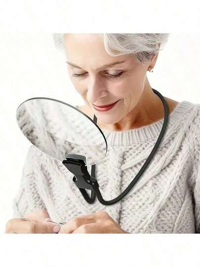 5倍の拡大ガラス、直径5.12インチのレンズ、両手が自由な拡大鏡 読書用、調整可能なスタンド付き拡大鏡ネックウェア 高齢者の低視力者向け、縫製、手作り、クロスステッチ、検査、修理に最適