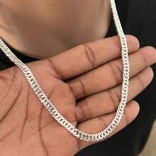 Men's Silver Chain Cord + 5MM Bracelet FAITH Pendant 925 Silver Plated - Silver - View 5