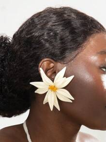 imoli 1 Paar minimalistisch, boho-stil geflochtene perlen blumen-förmige asymmetrische ohrstecker, modisch für frauen, tolles geschenk für freunde und familie