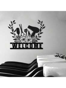 1PC 26x20cm/35x27cm/50x38.4cm Hair Salon Metal Wall Art, Hair Stylish Sign Home Decor - Beauty Studio Metal Sign, Hair Salon Wall Art Decor