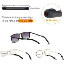 Anti-Slip Elastic Glasses Ear Grip Comfort Eyeglasses Retainers Behind The Ears For Reading Glasses Sunglasses ,Silicone Eyeglasses Temple Tips Sleeve Retainer, - Black&clear - View 4
