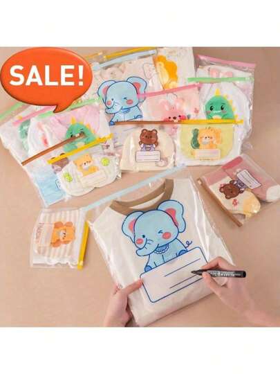 10/20个拉链袋母子密封袋幼儿园衣服分类袋衣服等候袋储物袋自封袋爱心情人节