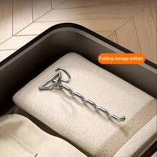 1pc Adjustable Clothes Hanger - Portable & Foldable For Travel, Hotel, And Business Trips - Silver - View 8