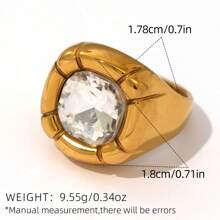 1pc Summer Women's Beach Starfish Design 18K Gold Plated Stainless Steel Ring Colorful Dopamine Waterproof Suitable For Vacation Travel