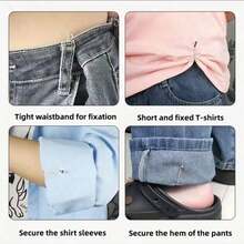 4/8pcs Invisible Waist Cincher Metal Clips - Adjustable, Shorten Pants Length, Hem Shortener, Fashion Jeans & Clothing Accessory, Easy To Use, Comfortable & Versatile - Multicolor - View 3