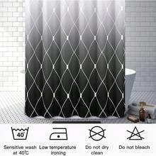 Black And White Shower Curtain, Black Ombre Geometric Men Bath Curtains For Bathroom, Masculine Shower Curtain, Durable And Machine Washable, 72 X 72 Inches, Black White And Gray - 亞麻黑 - 查看 5