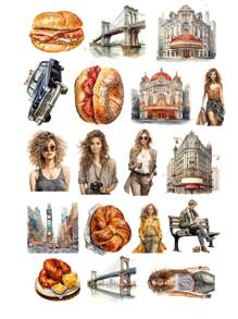17/18 pezzi Adesivi retrò fatti a mano in stile femminile urbano, per impiegati bianchi/acquerello romantico ragazza italiana in viaggio - Adesivi riutilizzabili con motivi floreali e artistici, adatti per DIY diari, agende, decorazioni per laptop, adesivi per libri, accessori per agende, stampe di alta qualità