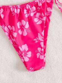 Women's Ditsy Floral Halter Tie-Up Bow Bikini 2 Pieces Swimsuit Set, Sexy Beach Vacation Outfit, Summer