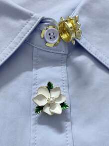 2pcs Button Cover For Shirt Flower Cufflinks Covers Flower Sleeve Button Clip On Button For Dress Wedding Tux Decoration Button Clothing Accessories Gifts