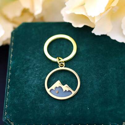 1pc Miniature Mustard Seed Keychain Men's Women's Stainless Steel Hollow Mobile Mountain Keychain Christian Gift