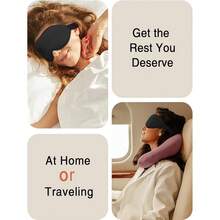 New- Sleep Mask For Side Sleeper, Eye Mask For Sleeping Women Men, 3D Contoured C No Eye Prsure 100% Light Blocking Sleeping Mask  Adjustable Strap Night Blindfold Flight, Travel, Nap, Black - Black - View 7
